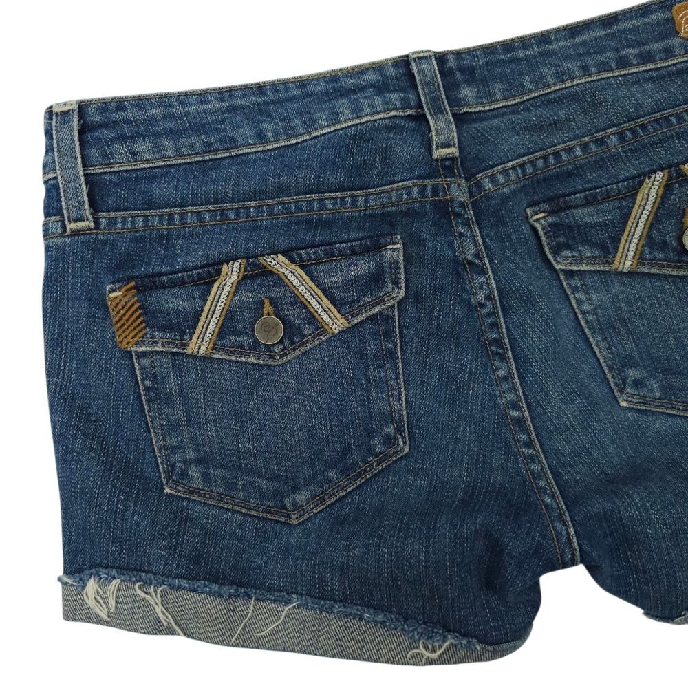 Paige Fairfax Premium Denim DIY Cut Off Shorts Womens Size 29 Flap Pockets - Picture 10 of 13
